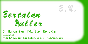 bertalan muller business card